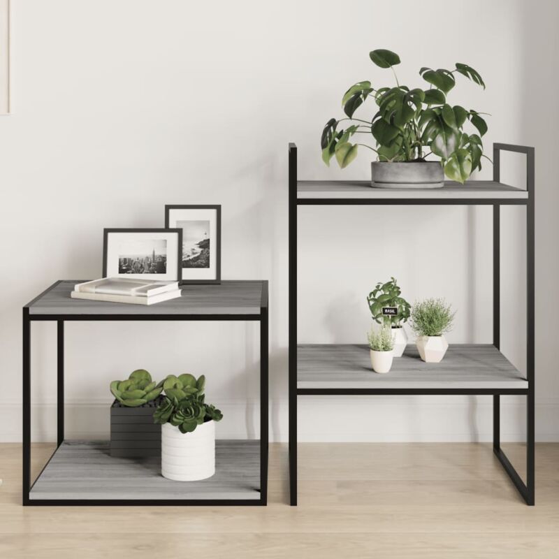 foto del prodotto vidaxl mensole parete 4pz grigio sonoma 40x50x1,5cm legno multistrato