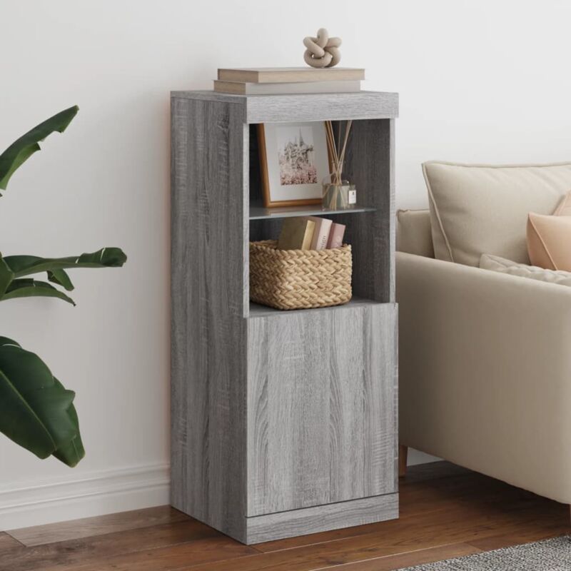 foto del prodotto vidaxl credenza con luci led grigio sonoma 41x37x100 cm
