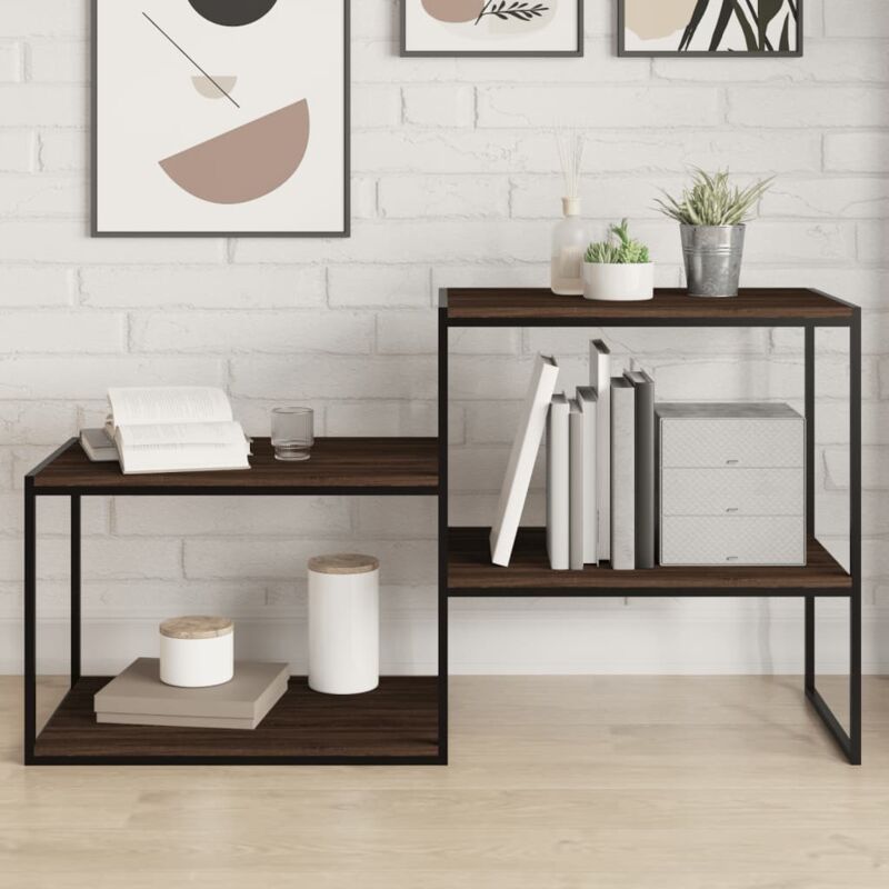 foto del prodotto mensole parete 4pz rovere marrone 60x40x1,5cm legno multistrato
