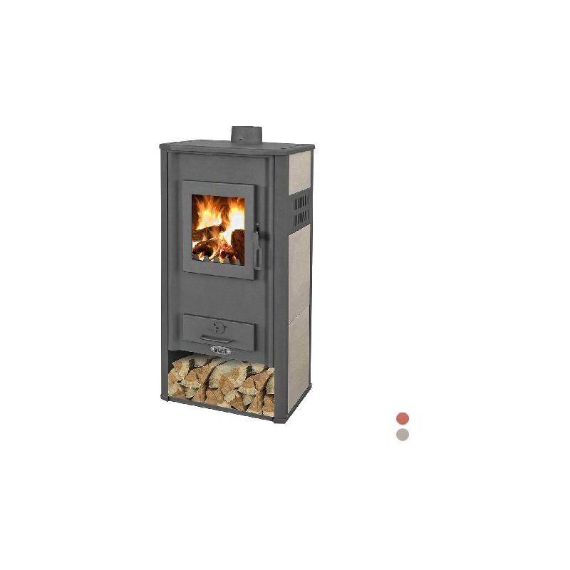 foto del prodotto stufa a legna ginevra hydro 20 22 kw misura beige