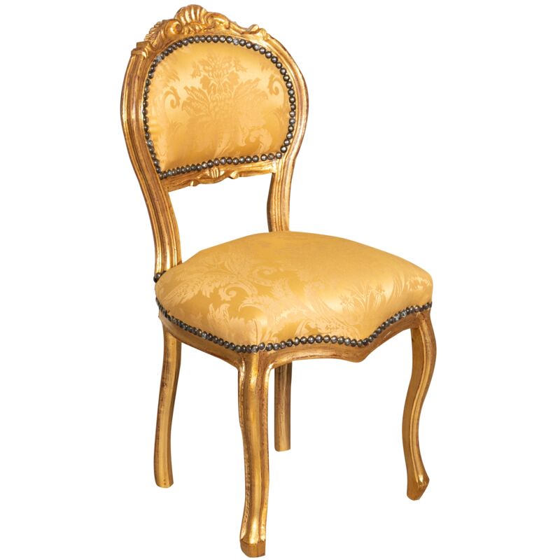foto del prodotto sedia in legno luigi xvi 90x45x42 poltrona soggiorno oro sedia imbottita retr stile francese poltroncina camera da letto