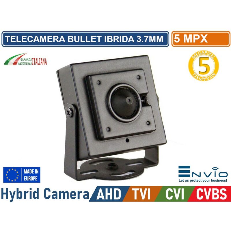foto del prodotto telecamera cctv videosorveglianza pinhole ibrida 4in1 ahd tvi cvi cvbs 5 mp 2592x1944 ottica 3.7mm