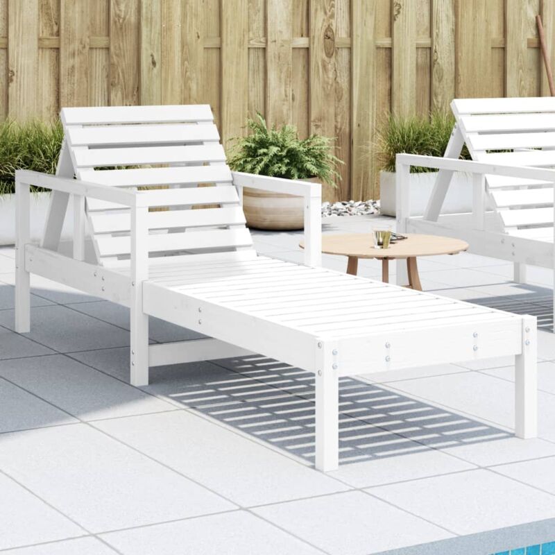 foto del prodotto lettino prendisole bianco 199,5x62x55 cm legno massello di pino vidaxl