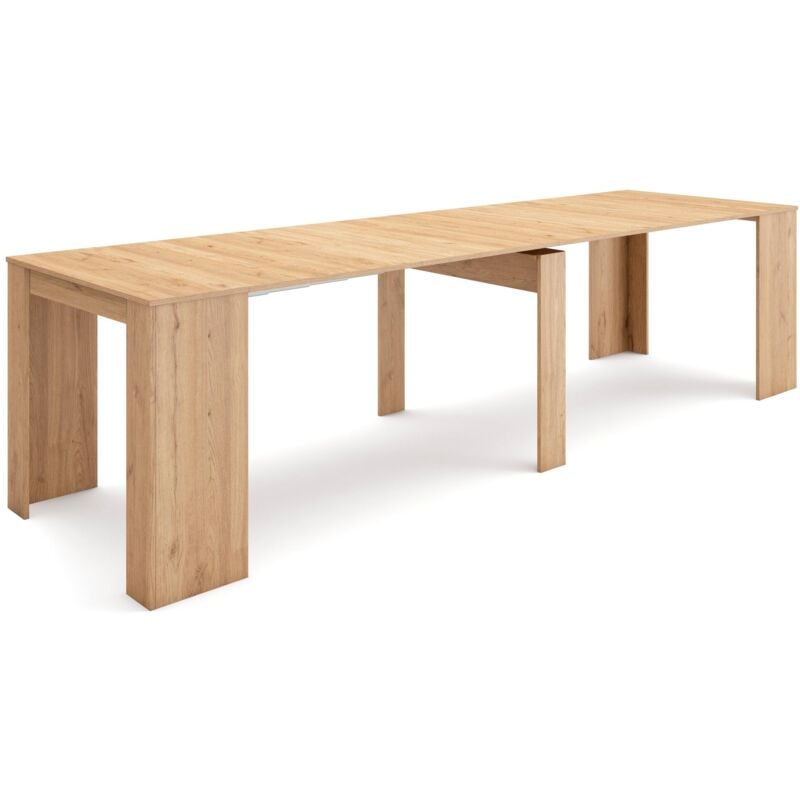foto del prodotto consolle allungabile, tavolo consolle allungabile , 300, per 14 persone, tavolo da pranzo, stile moderno, rovere skraut home