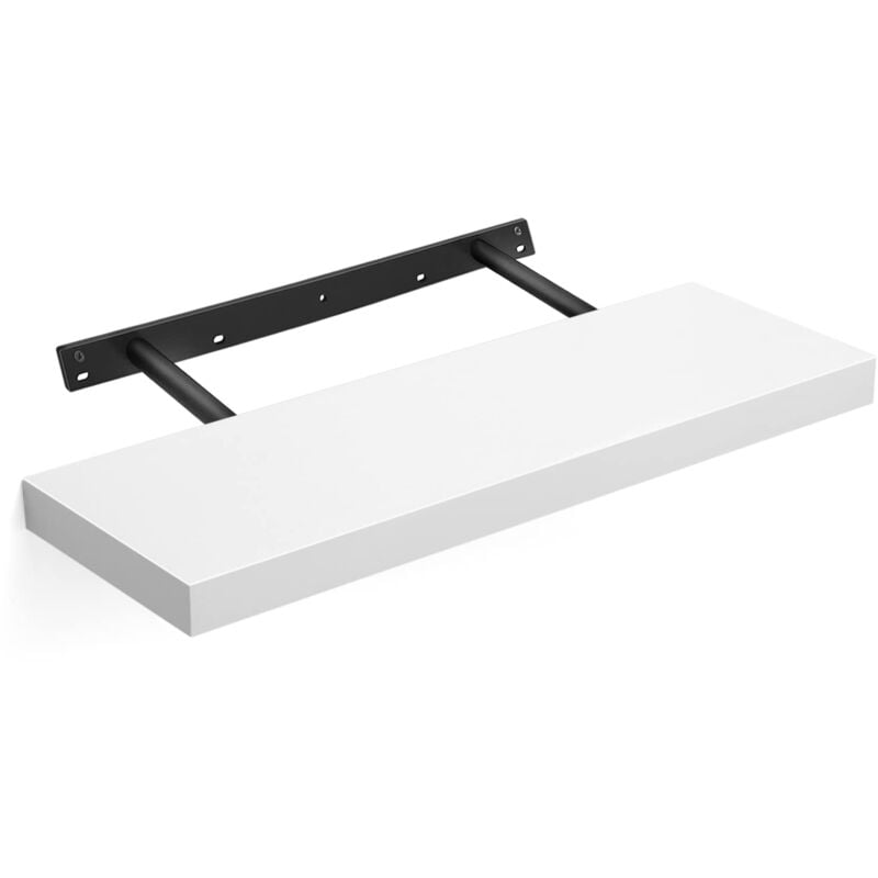 foto del prodotto mensola da muro, mensola da parete, 20 x 60 x 3,8 cm, per portafoto decorazioni, soggiorno studio cucina, bianco classico lws26wt vasagle