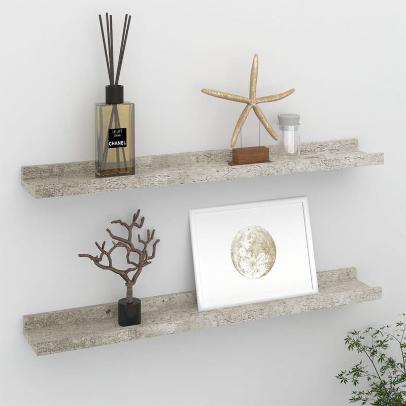 foto del prodotto furniture limited mensole da parete 2 pz grigio cemento 60x9x3