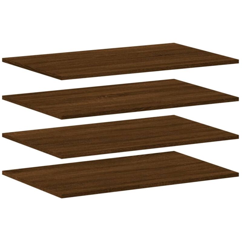 foto del prodotto mensole parete 4pz rovere marrone 80x50x1,5cm legno multistrato vidaxl