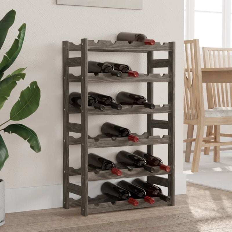 foto del prodotto prolenta premium furniture limited portabottiglie per 30 bottiglie grigio legno
