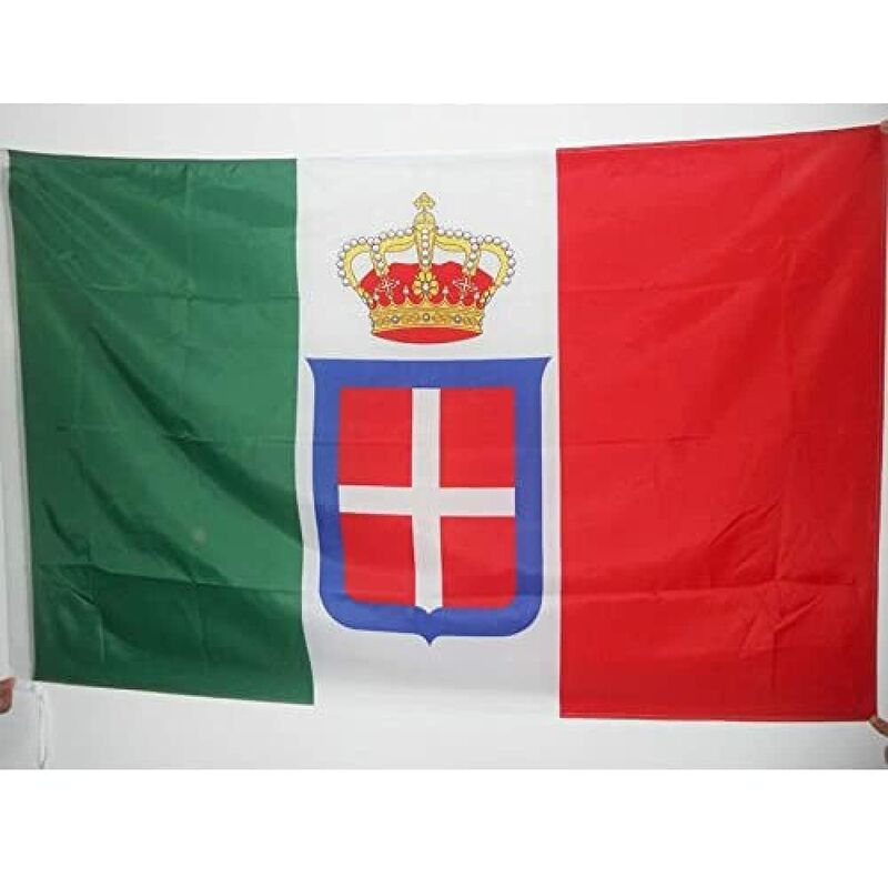 foto del prodotto az flag bandiera regno d italia corona 90x60cm bandiera reale italiana 60 x 90 cm foro per asta