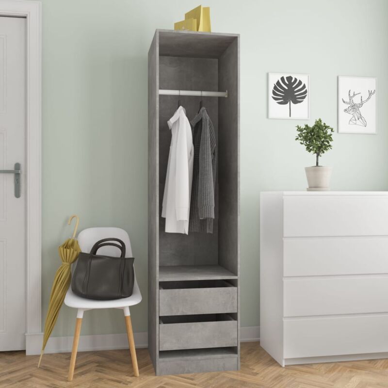foto del prodotto furniture limited armadio cassetti grigio cemento 50x50x200 cm