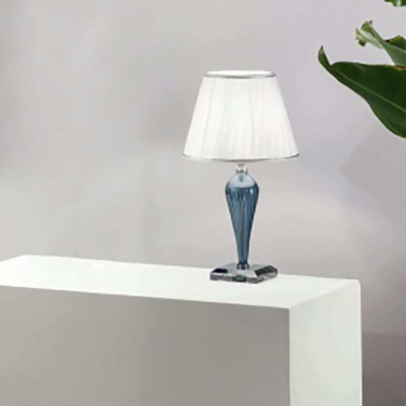foto del prodotto ondaluce lampada da tavolo villa in vetro lavorato a mano ottanio 25x47 cm