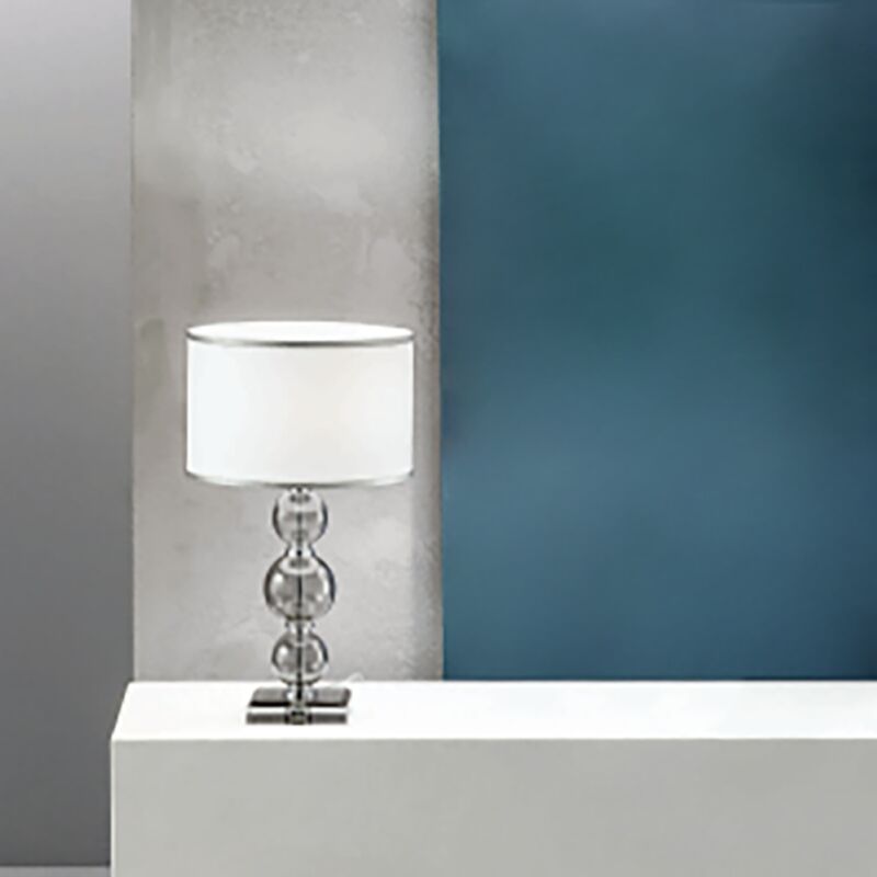 foto del prodotto ondaluce lampada da tavolo tebe 25x44 cm in vetro lavorato a mano fume 