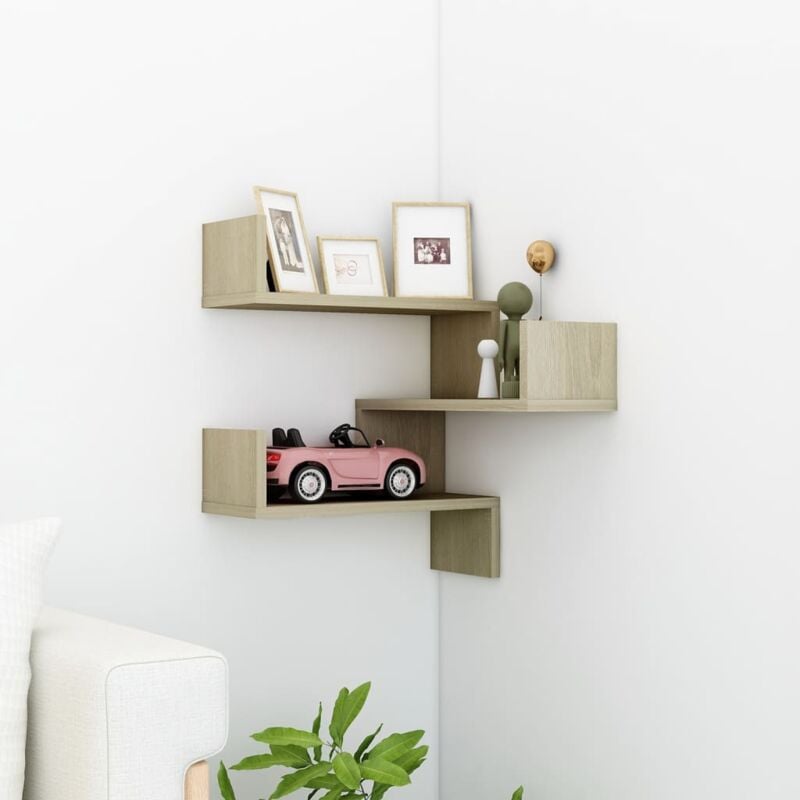 foto del prodotto furniture limited scaffale angolare a muro sonoma 40x40x50 cm