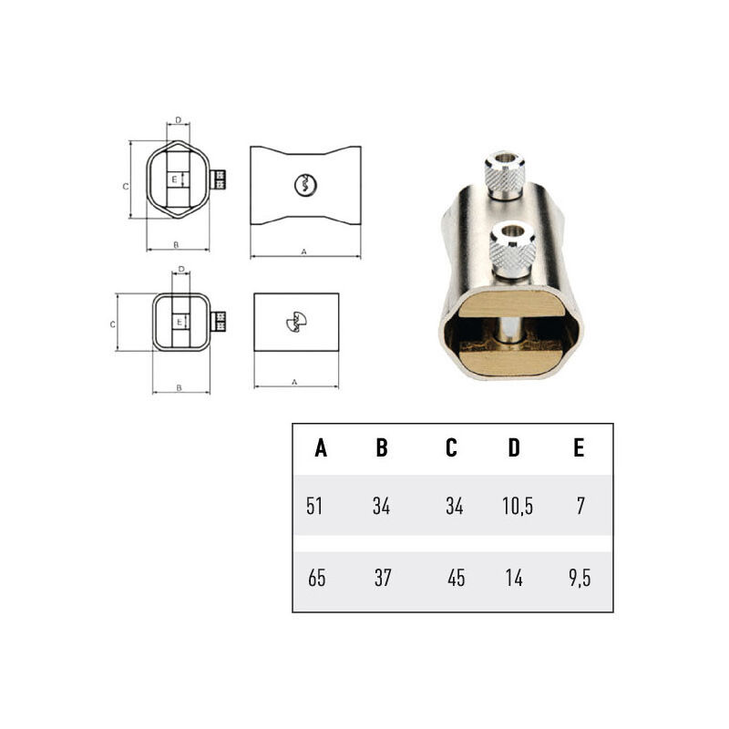foto del prodotto potent lucchetto ottone blocca catena mm 65
