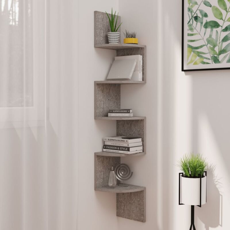 foto del prodotto furniture limited scaffale angolare a muro grigio cemento