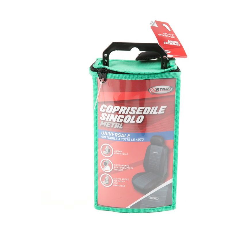 foto del prodotto start coprisedile metal singolo anteriore auto nero poliestere ptotezione sedile universale