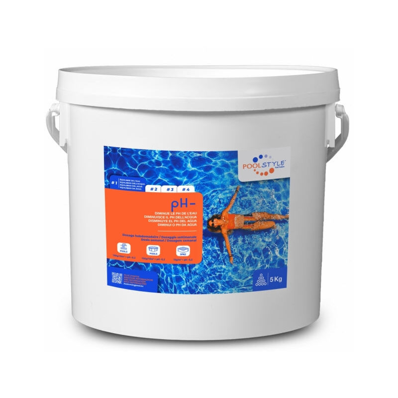 foto del prodotto poolstyle ph granulare da kg. 5 prodotto chimico per piscina idromassaggio spa alta qualita