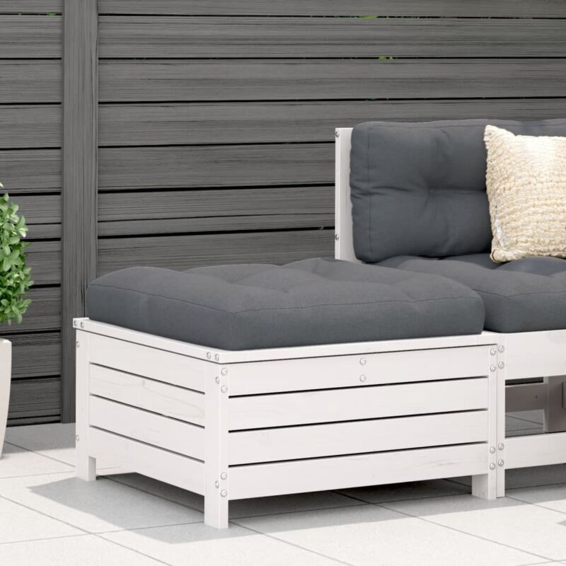 foto del prodotto poggiapiedi giardino bianco 62x63,5x32 cm legno massello pino vidaxl