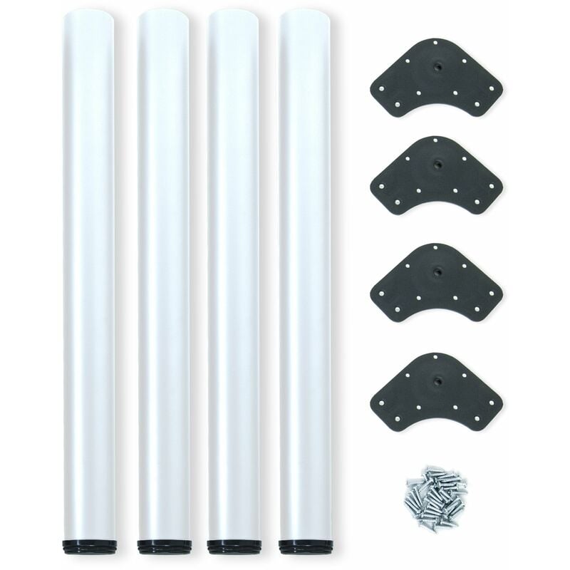 foto del prodotto lotto di 4 gambe per tavolo, diametro 60mm, h 710mm, acciaio, verniciato bianco emuca
