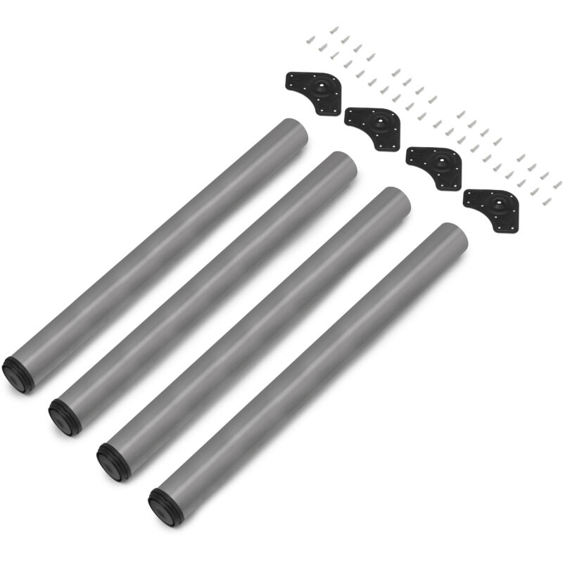 foto del prodotto lotto di 4 gambe per tavolo, diametro 60mm, h 710mm, acciaio, verniciato alluminio emuca