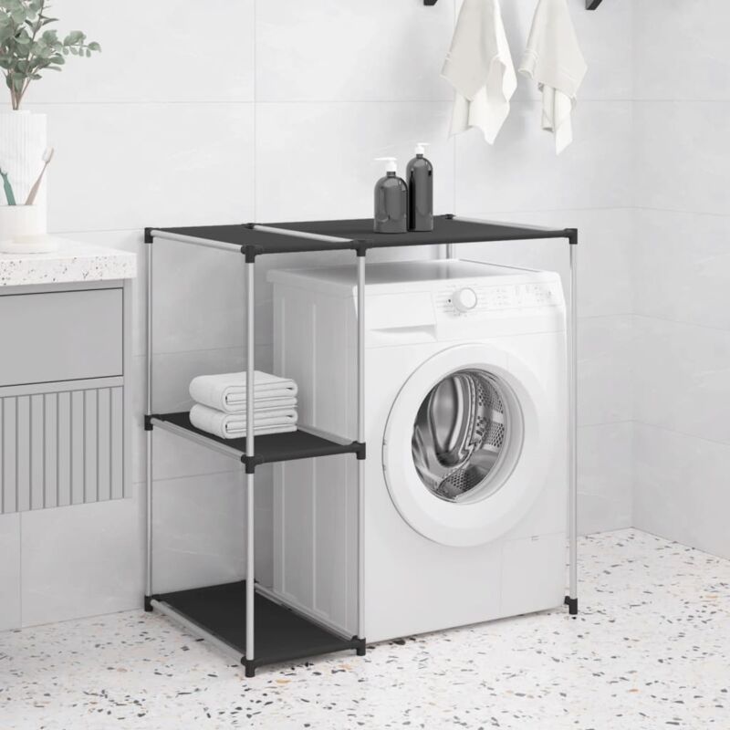 foto del prodotto furniture limited rastrelliera per lavatrice nera 87x55x90,5 cm