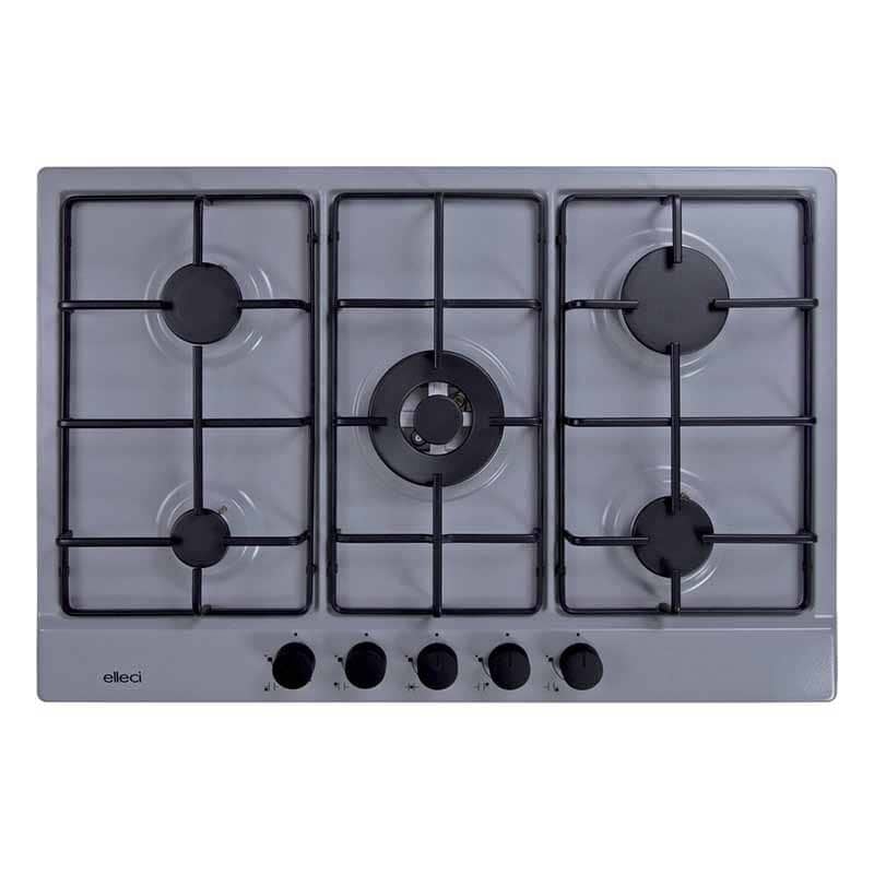 foto del prodotto piani cottura da incasso elleci style 75 5 fuochi granitek 48 grigio cemento pgss75348cb