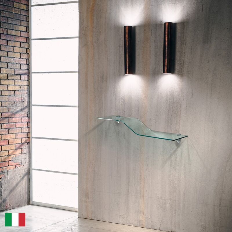 foto del prodotto mensola vetro curvato trasparente 100x20,5xh 11 cm made in italy onda