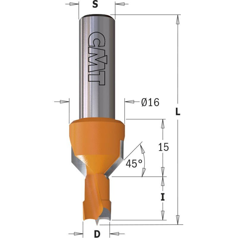 foto del prodotto 376.103.11 punta foro cieco c svas. d16 neg. hw s 10x27 d 10x13x57.5 dx