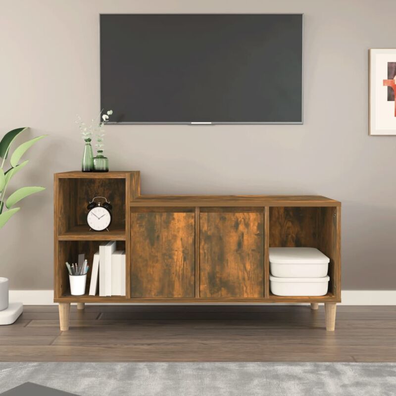 foto del prodotto vidaxl mobile tv rovere fumo 100x35x55 cm in legno multistrato