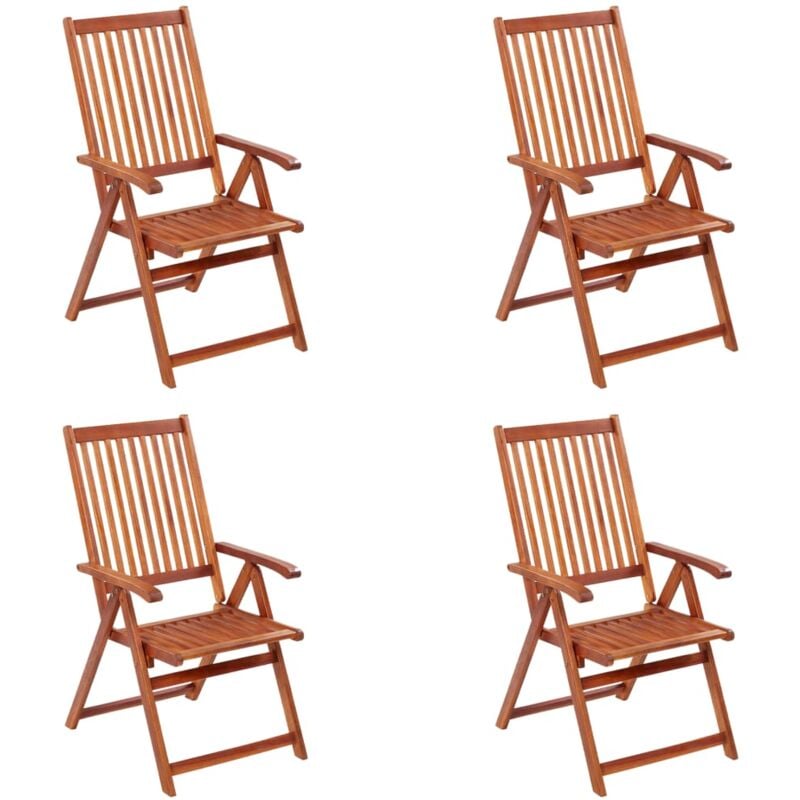 foto del prodotto vidaxl sedie da giardino pieghevoli 4 pz in legno massello d acacia