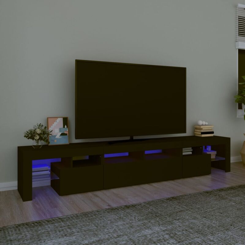foto del prodotto vidaxl mobile porta tv con luci led nero 230x36,5x40 cm
