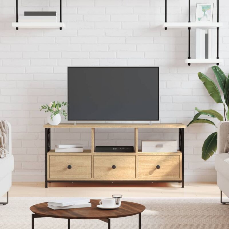 foto del prodotto vidaxl mobile tv rovere sonoma 102x33x45 cm legno multistrato e ferro