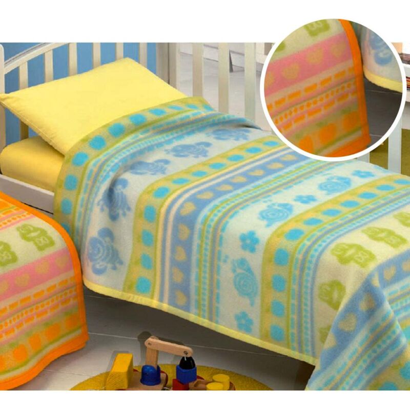 foto del prodotto giordanoshop coperta misto lana per culla 75x110cm 400gr cober chiocciola baby arancione
