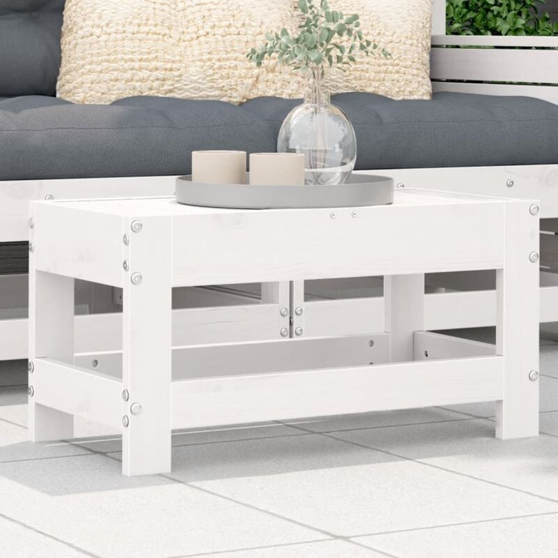 foto del prodotto poggiapiedi da giardino bianco 62x30x32 cm legno massello pino vidaxl