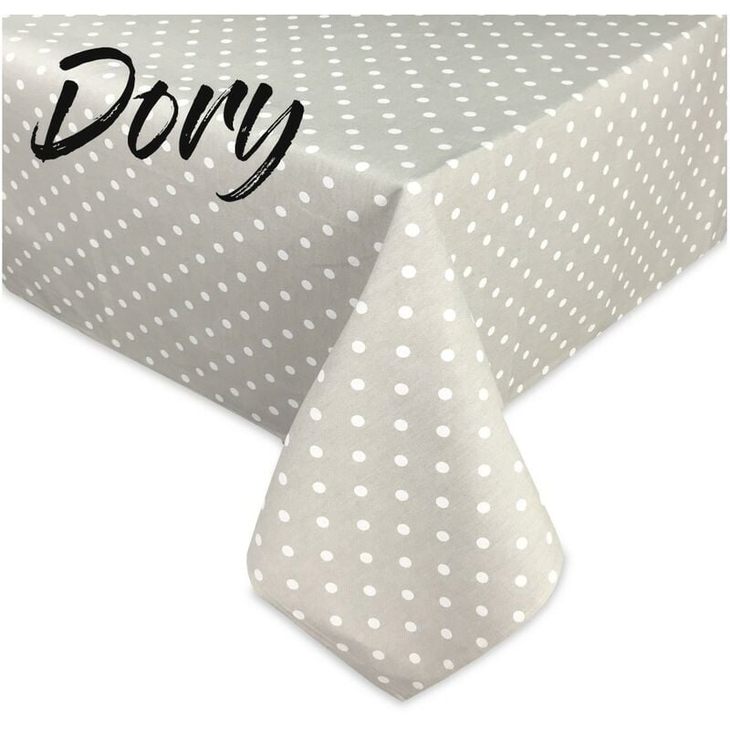 foto del prodotto tex family tovaglia dory disegno pois bianchi in cotone cm. 140x140 x4 persone