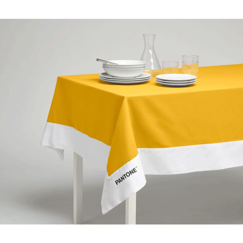 foto del prodotto sweet home pantone tovaglia rettangolare 8 posti 140x240 cm, 100 cotone 220 gr. giallo