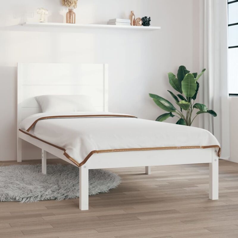 foto del prodotto vidaxl giroletto senza materasso bianco 100x200 cm legno massello pino