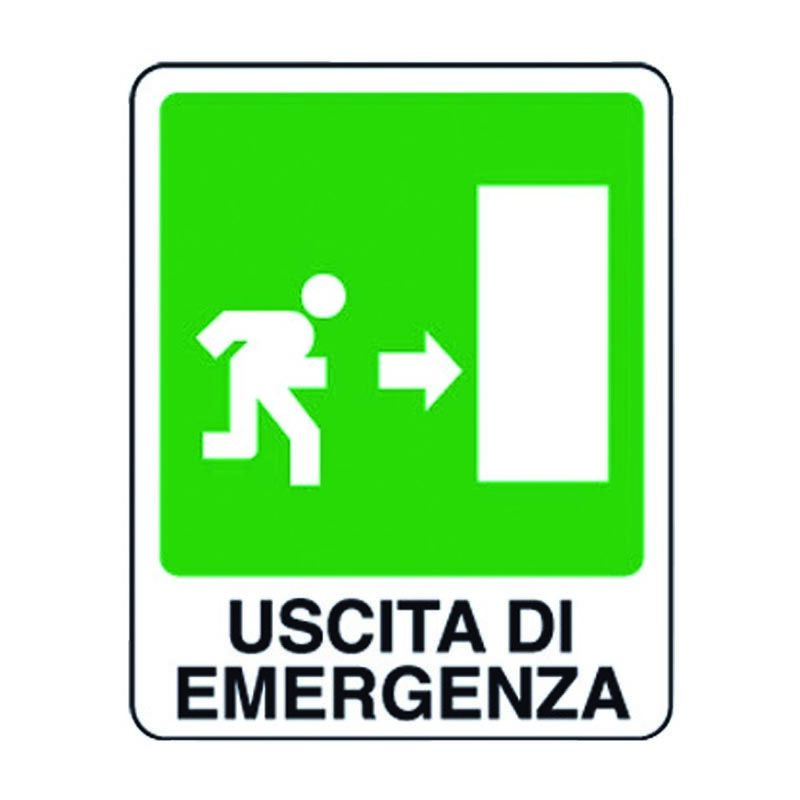 foto del prodotto cartello uscita di emergenza destra 310x250mm