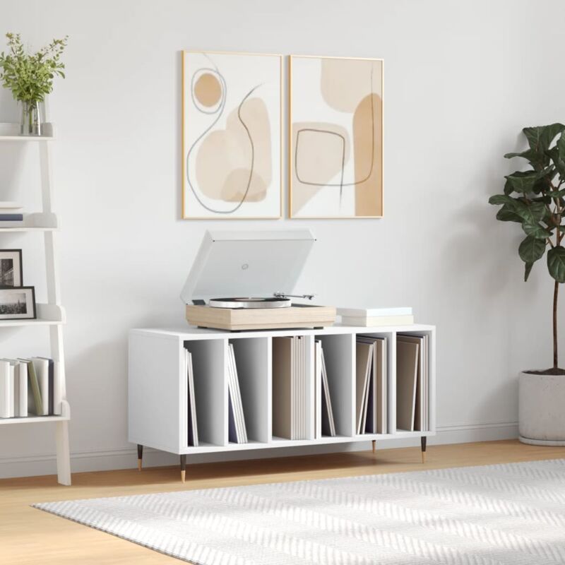 foto del prodotto mobile porta dischi bianco mobili tv armadio da soggiorno 100x38x48 cm in legno multistrato cnwi267710 bonnevie