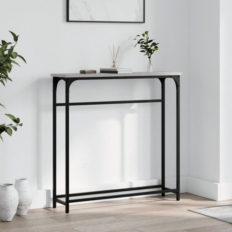 foto del prodotto tavolino consolle grigio sonoma 75x19,5x75 cm legno multistrato