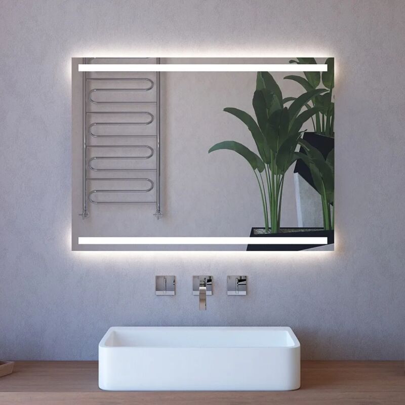 immagine 0 del prodotto specchio reversibile 100x70 fasce led retroilluminate e illuminazione perimetrale