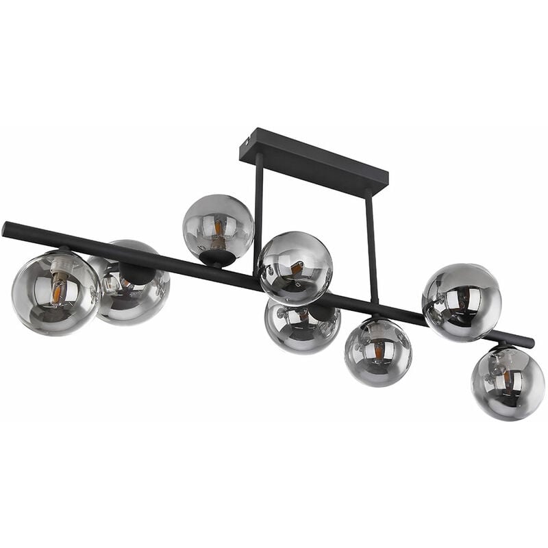 foto del prodotto globo plafoniera plafoniera con faretto in vetro soggiorno sfera plafoniere sfere vetro tavolo da pranzo led nero 9 fiamme, 9x 3,5w 350lm 3000k,