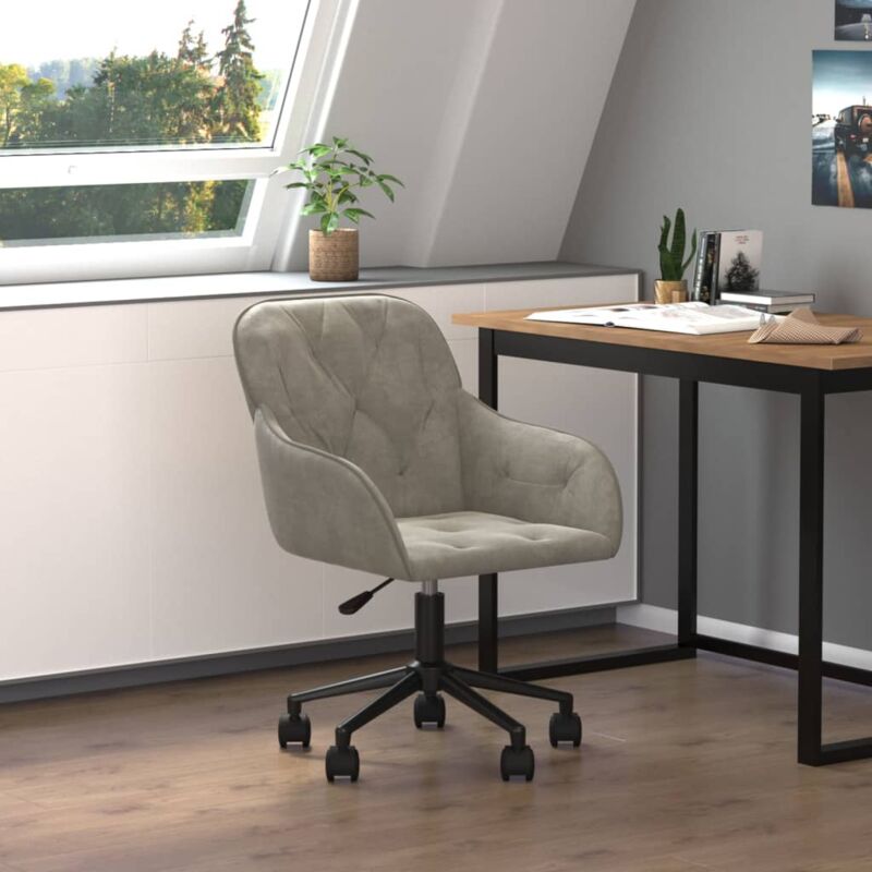 foto del prodotto prolenta premium furniture limited sedia da ufficio girevole in velluto grigio