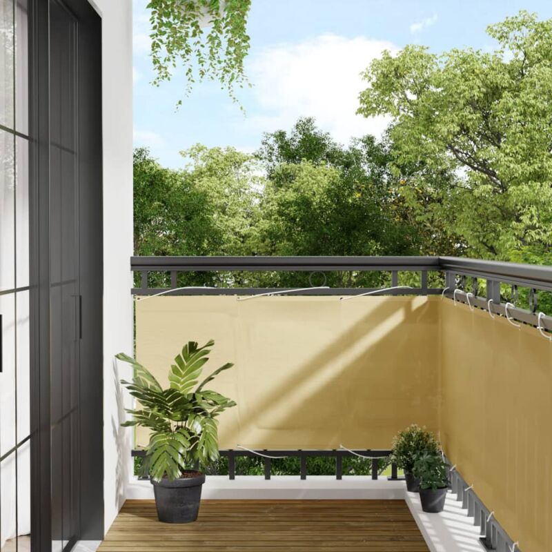 foto del prodotto vidaxl paravento da balcone sabbia 75x600 cm 100 poliestere oxford