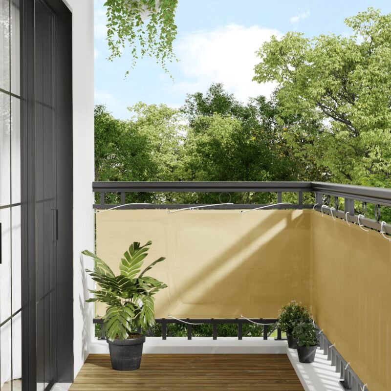 foto del prodotto vidaxl paravento da balcone sabbia 75x300 cm 100 poliestere oxford