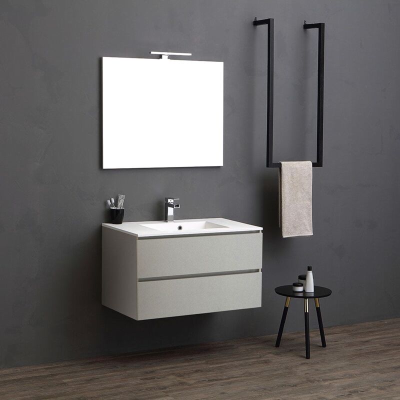 foto del prodotto kiamami valentina mobile bagno sospeso 90cm 2 cassetti grigio perla valentina