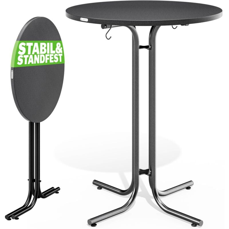 foto del prodotto casaria tavolo da bar 70 80x110cm pieghevole rotondo stabile da giardino alto legno verniciato a polvere metallo tavolo da bistrot tavolo da festa