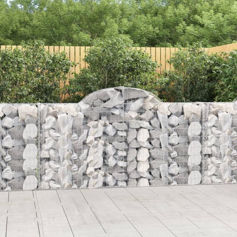 foto del prodotto vidaxl cesti gabbioni ad arco 3 pz 200x30x100 120 cm ferro zincato