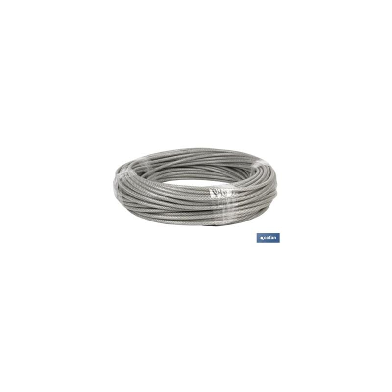 foto del prodotto cavo in acciaio 7mm 5x7mm 6x7 1 plastica 50m 