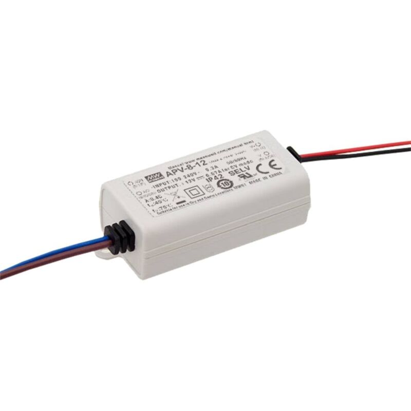 immagine 0 del prodotto apv 8 5 trasformatore per led tensione costante 7 w 0 1.4 a 5 v dc non dimmerabile, protezione sovraccarico mean well